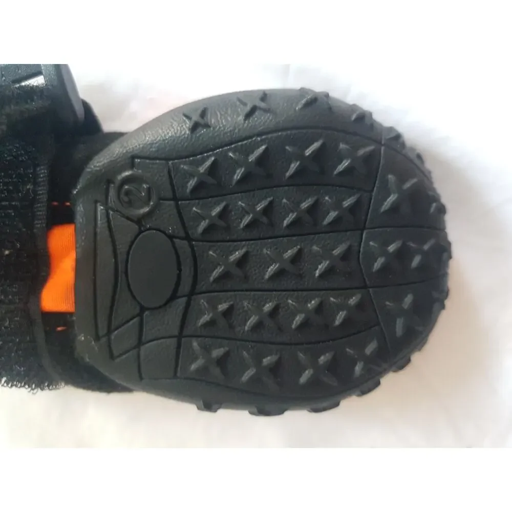 Hcpet Dog Boots Breathable Dog Shoes, Waterproof Dog Bootie SIZE 2 Black Orange
